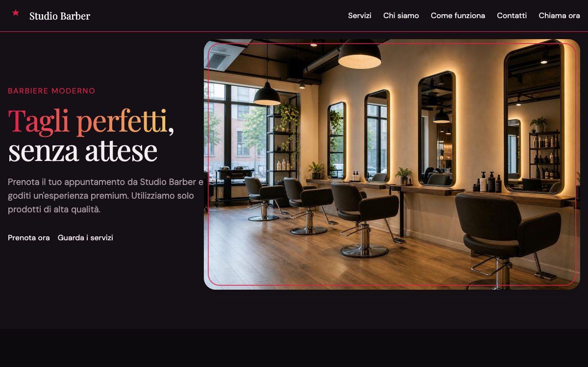 Sito vetrina Studio Barber — Barbiere, creato con SitoMat